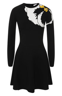Приталенное платье с вышитым принтом Valentino