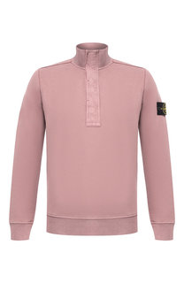 Хлопковый джемпер с воротником-стойкой на молнии Stone Island