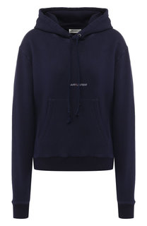 Хлопковый пуловер с капюшоном Saint Laurent