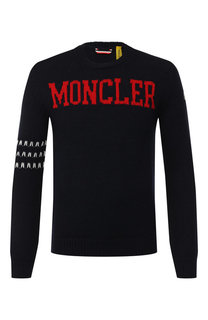 Шерстяной джемпер с логотипом бренда Moncler