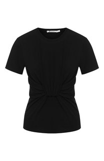 Хлопковая футболка с драпировкой T by Alexander Wang