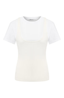 Хлопковая футболка с круглым вырезом T by Alexander Wang
