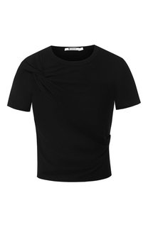 Хлопковая футболка с драпировкой T by Alexander Wang