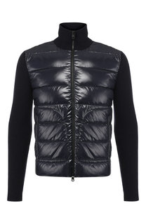 Шерстяной кардиган на молнии с воротником-стойкой Moncler