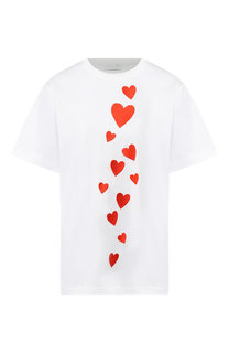 Хлопковая футболка с вышитыми сердцами Escada Sport