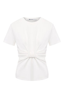 Хлопковая футболка с драпировкой T by Alexander Wang