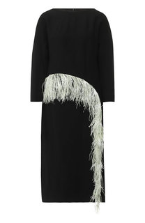 Платье-миди с перьевой отделкой Dries Van Noten