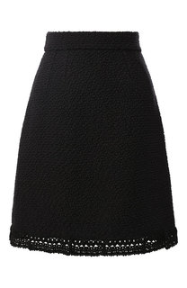Вязаная юбка из смеси шерсти и хлопка с шелком Dolce & Gabbana