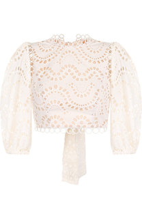 Укороченный кружевной топ из хлопка Zimmermann