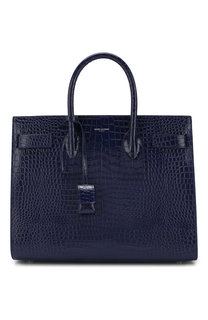 Сумка Sac De Jour Small с тиснением под крокодила Saint Laurent