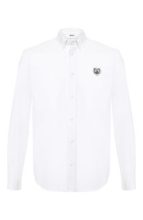 Хлопковая рубашка с воротником button down Kenzo