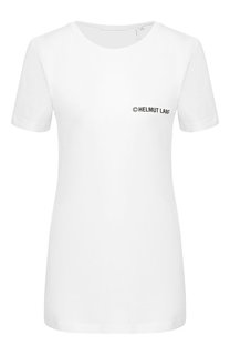 Хлопковая футболка с логотипом бренда Helmut Lang