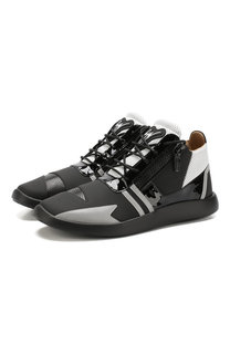Кожаные кроссовки на шнуровке Giuseppe Zanotti Design