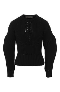 Шерстяной пуловер с объемными рукавами Versace