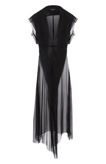 Шелковое полупрозрачное платье с V-образным вырезом Ann Demeulemeester