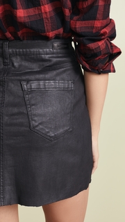 Blank Denim Coated Denim Miniskirt