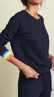 SUNDRY Raglan Sweatshirt with Multicolor Rib