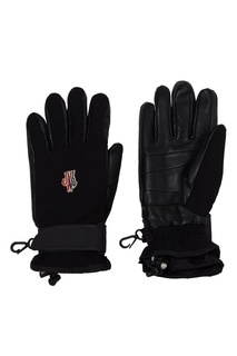 Черные комбинированные перчатки Moncler