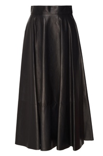 Черная кожаная юбка Loewe
