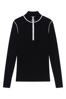Черный свитер с контрастной отделкой Maje