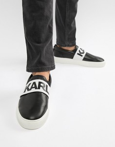 Черные кроссовки-слипоны Karl Lagerfeld Kupsole Band - Черный