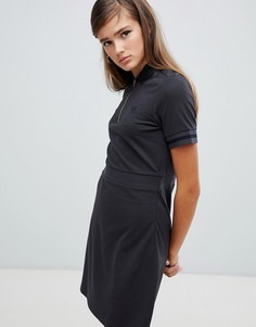 Платье из пике с виниловым воротником Fred Perry - Серый