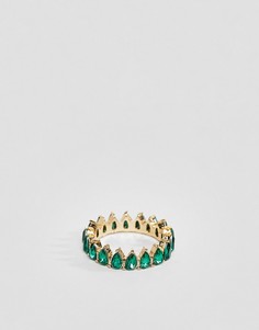 Золотистое кольцо с камнем ASOS DESIGN - Золотой