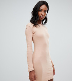 Платье мини верблюжьего цвета с кнопками на рукавах Missguided tall - Коричневый