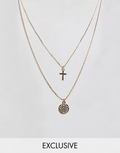Ярусное ожерелье с подвесками Reclaimed Vintage inspired - Золотой