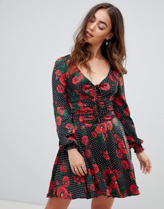 Платье мини в горошек Free People - Мульти