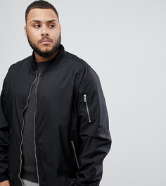 Нейлоновый бомбер на молнии D-Struct PLUS - Черный