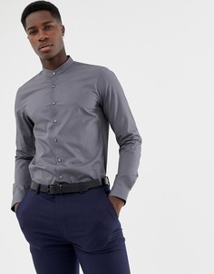 Серая приталенная рубашка с воротником на пуговицах Calvin Klein - Серый