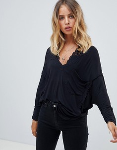 Свободный лонгслив Free People Golden Gate - Черный