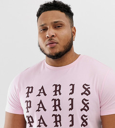Футболка с принтом Paris ASOS DESIGN Plus - Розовый