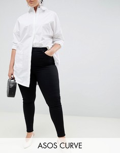 Черные премиум-джинсы с завышенной талией ASOS DESIGN Curve Sculpt me - Черный