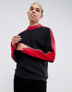 Свитшот в стиле колор блок с молниями ASOS DESIGN - Черный
