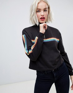 Топ с радужными полосками New Look - Черный