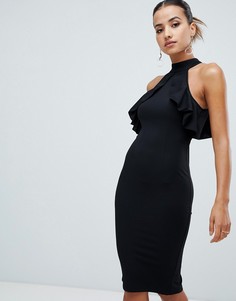 Платье миди с американской проймой AX Paris - Черный