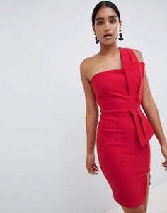 Структурированное платье мини на одно плечо Vesper - Красный