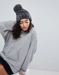 Шапка с помпоном Pull&Bear - Серый