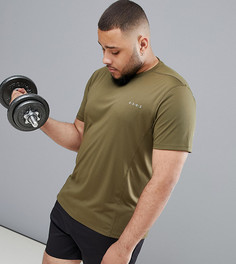 Футболка из быстросохнущей ткани цвета хаки ASOS 4505 Plus - Зеленый