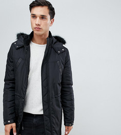 Черная парка с отделкой из искусственного меха ASOS DESIGN Tall - Черный