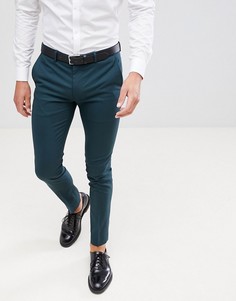 Зеленые облегающие строгие брюки River Island - Зеленый