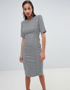 Платье миди с подплечниками и ASOS DESIGN - Мульти