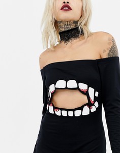 Черное кружевное ожерелье-чокер ASOS DESIGN HALLOWEEN - Черный