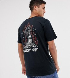 Черная футболка с принтом на спине Volcom - Черный
