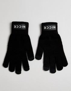 Черные перчатки с логотипом Nicce - Черный
