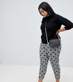 Суженные книзу брюки в клетку и горошек ASOS DESIGN Curve - Мульти