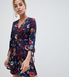 Платье на пуговицах с цветочным принтом Vero Moda Petite - Мульти