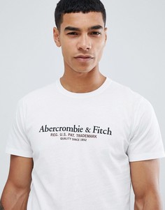 Белая футболка с принтом логотипа Abercrombie & Fitch - Белый